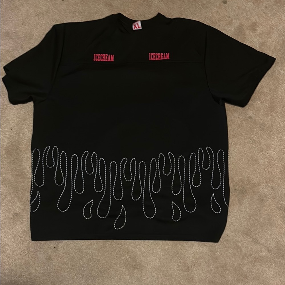Icecream Black Tee with Drip Design